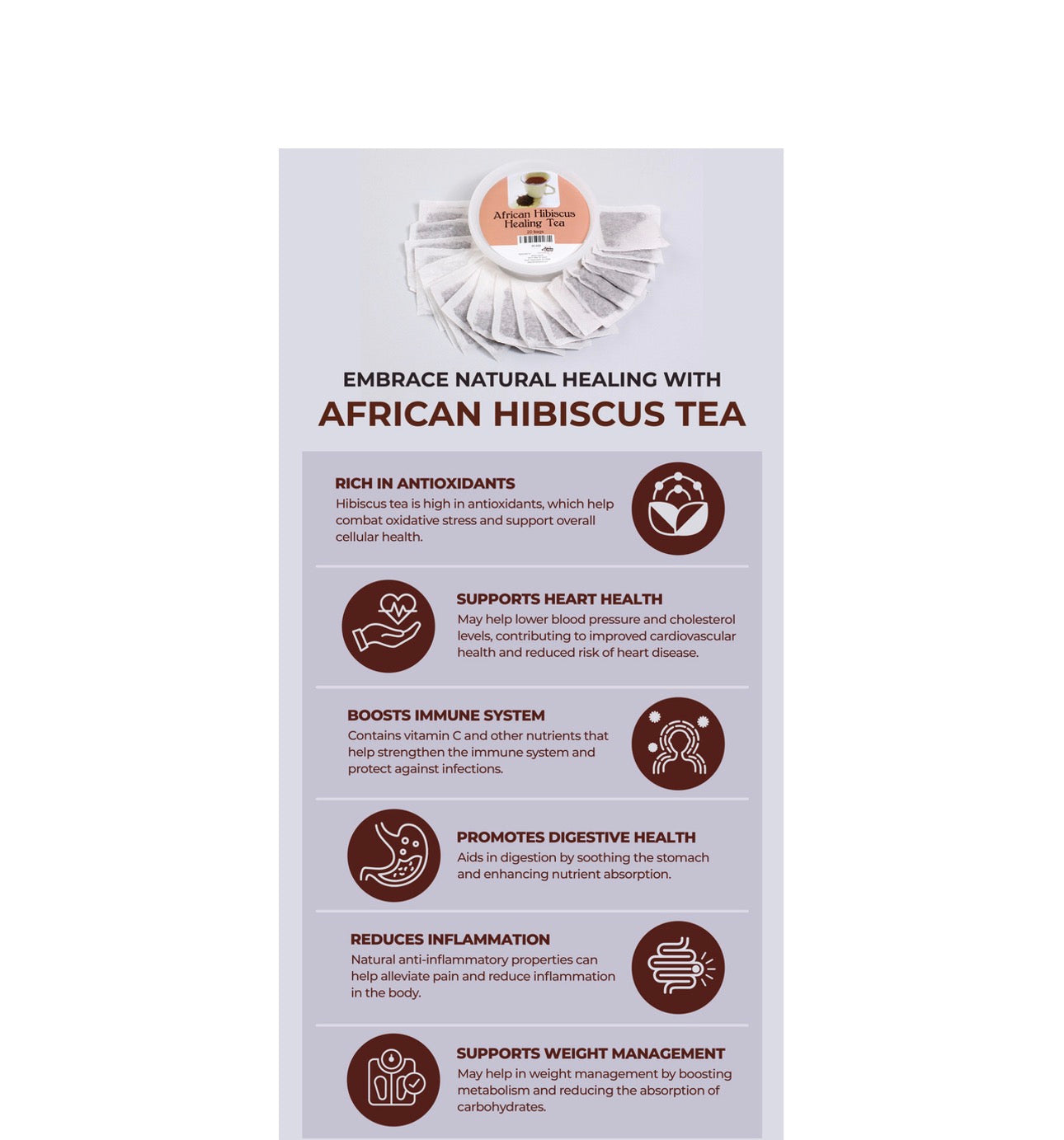 African Hibiscus Healing Tea:20 Bags