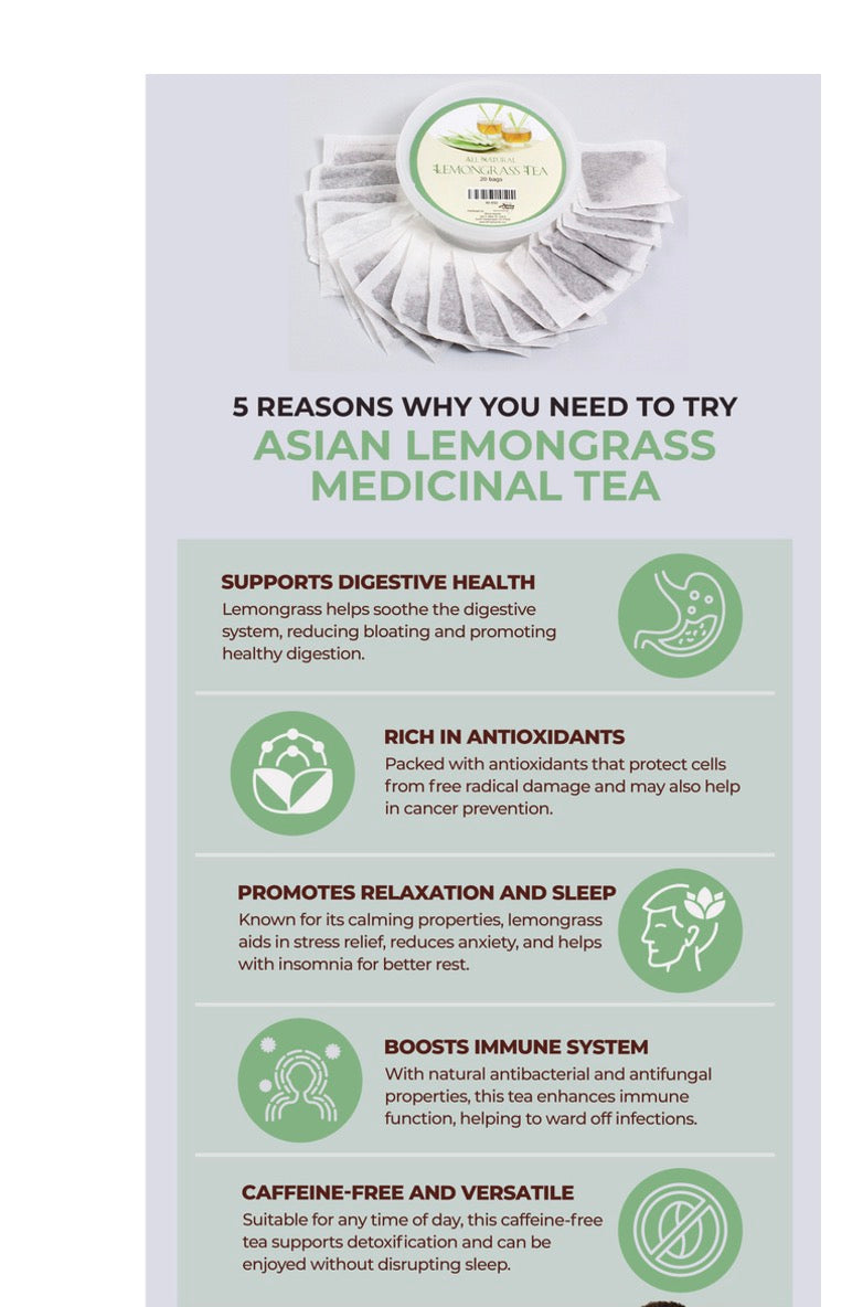 Asian Lemongrass Medicinal Tea:20 Bags