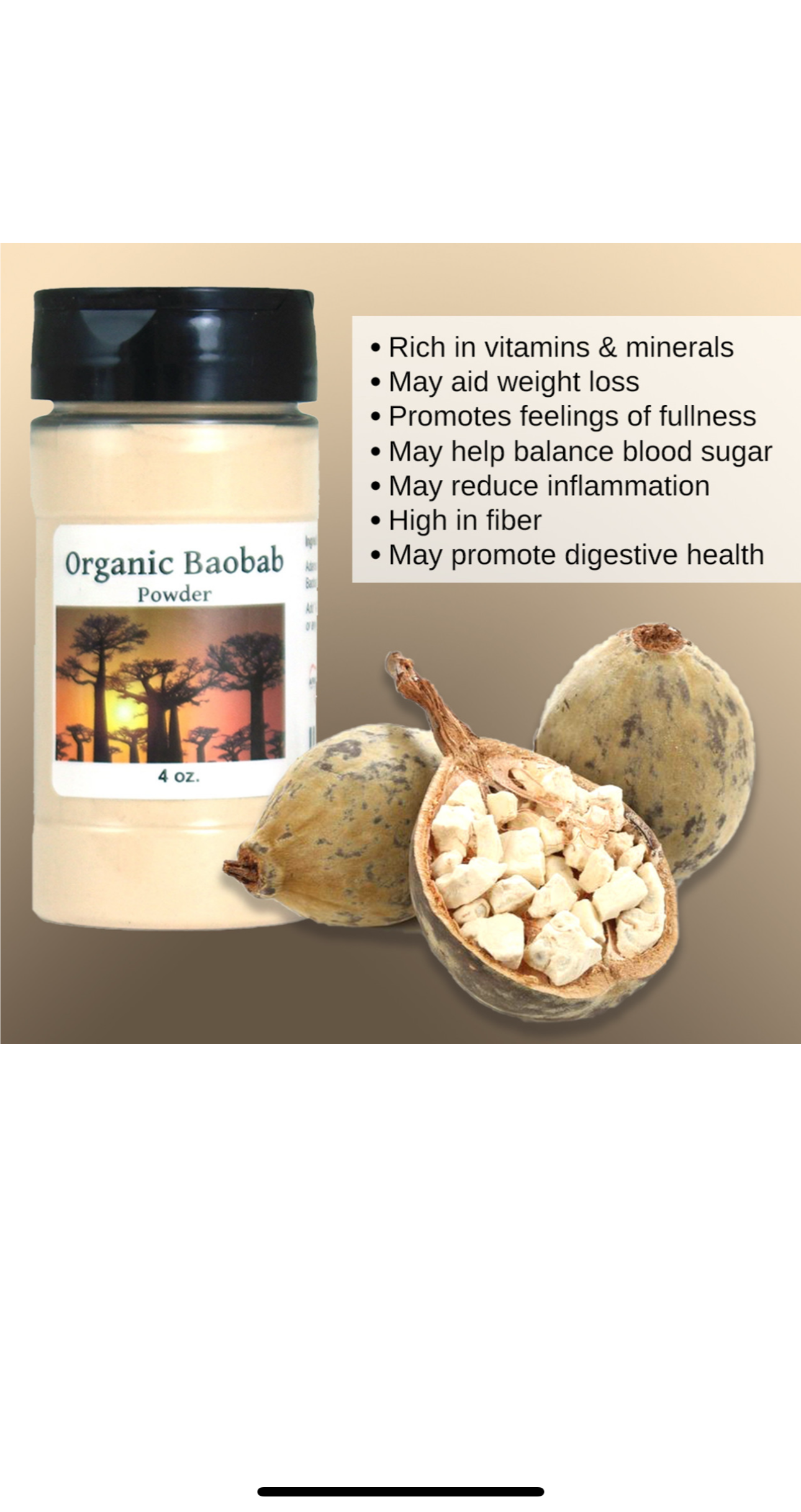 Organic Baobab Powder-4oz