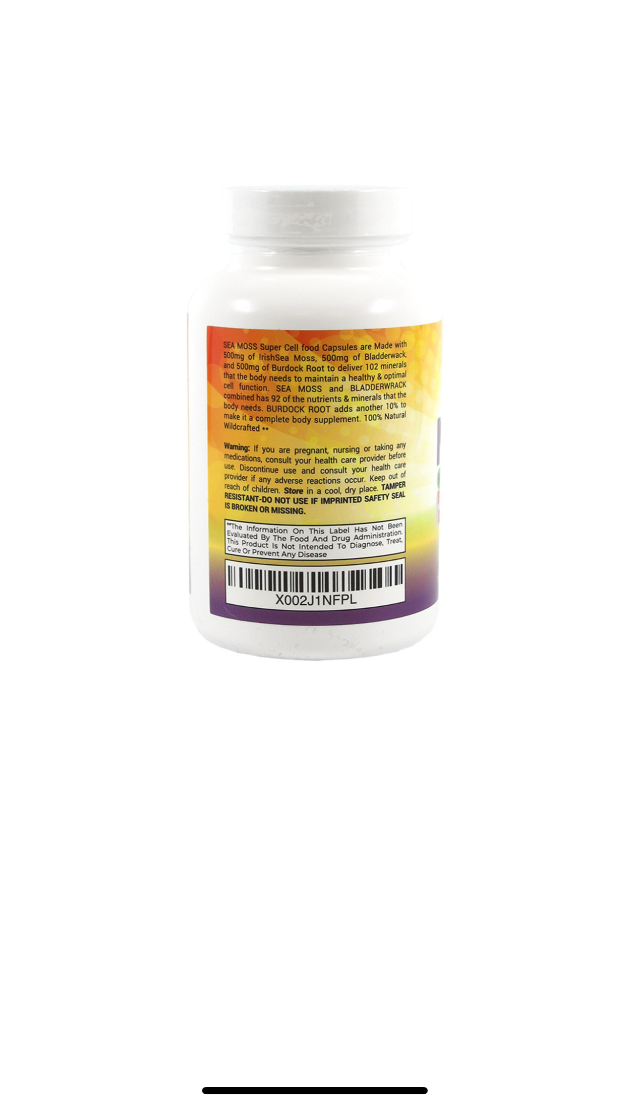 Sea Moss Super Cell Food Capsules (60 count)