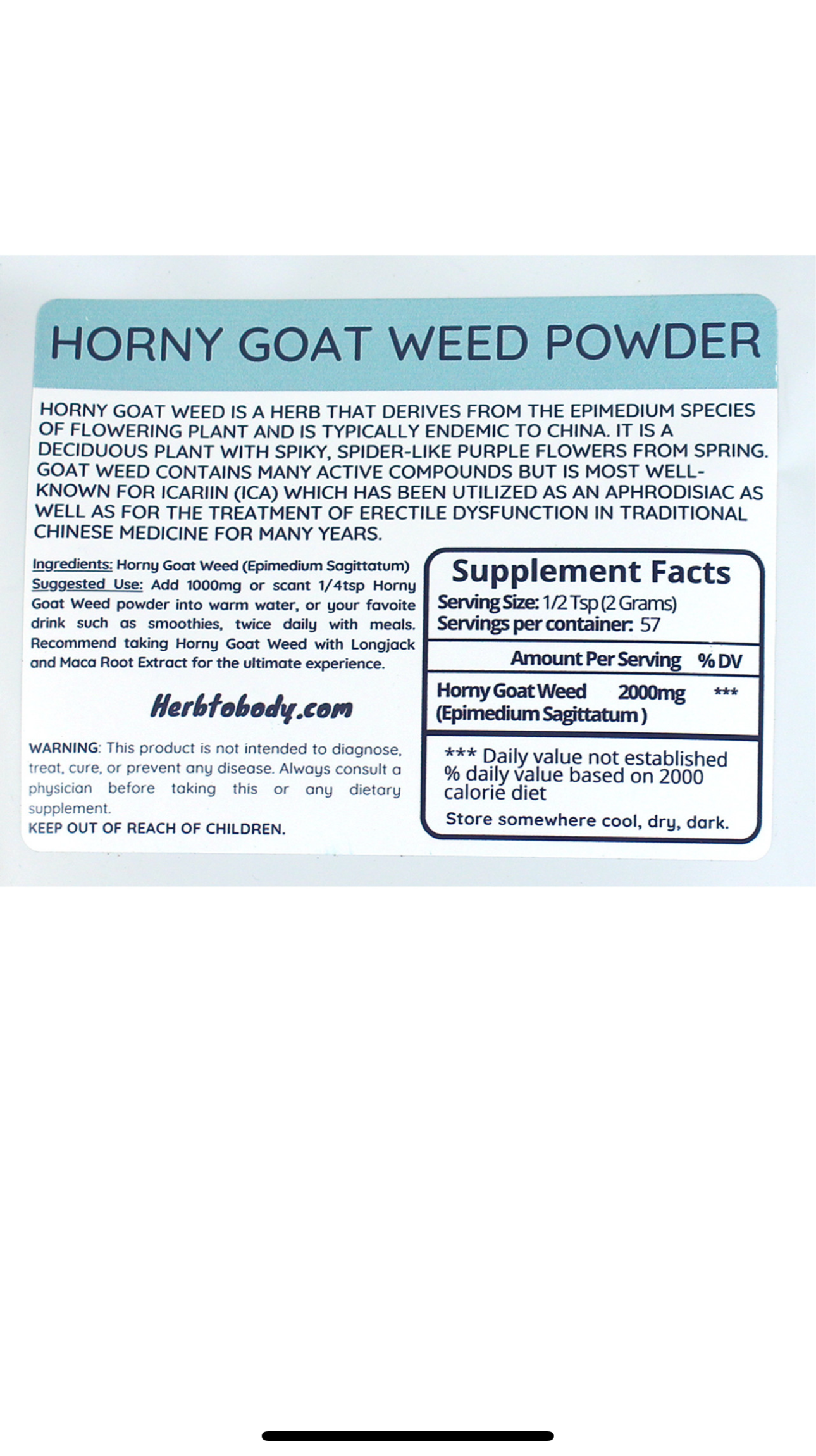 Horny Goat Weed Powder-4oz