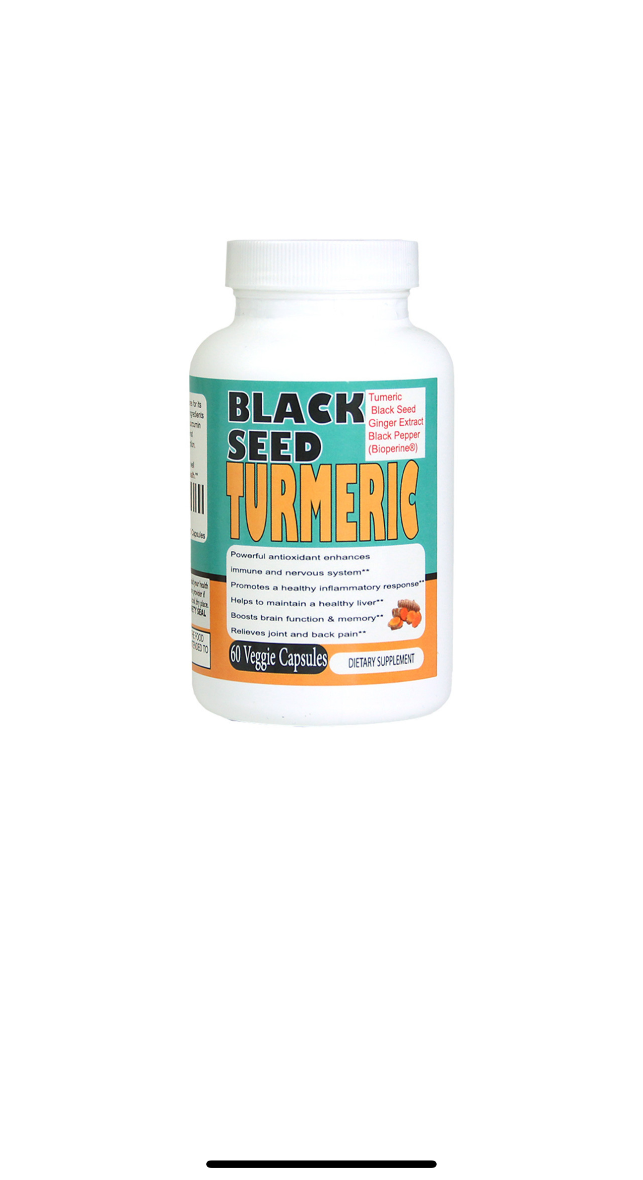 Black Seed Tumeric Veggie Capsules(60count)
