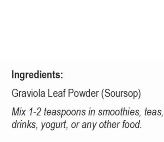 Organic Graviola Leaf(Soursop)Powder-4oz