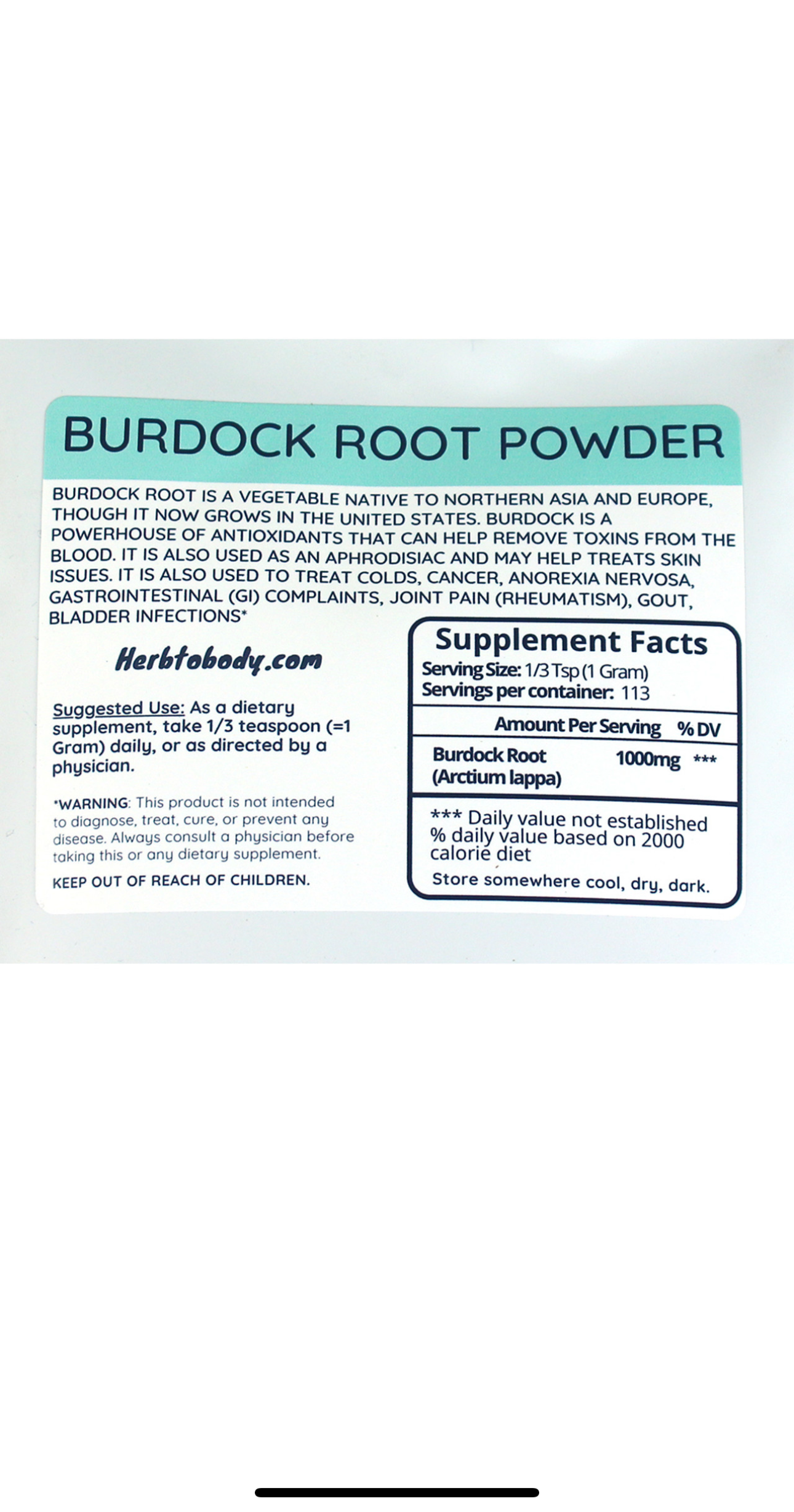 Burdock Root Powder