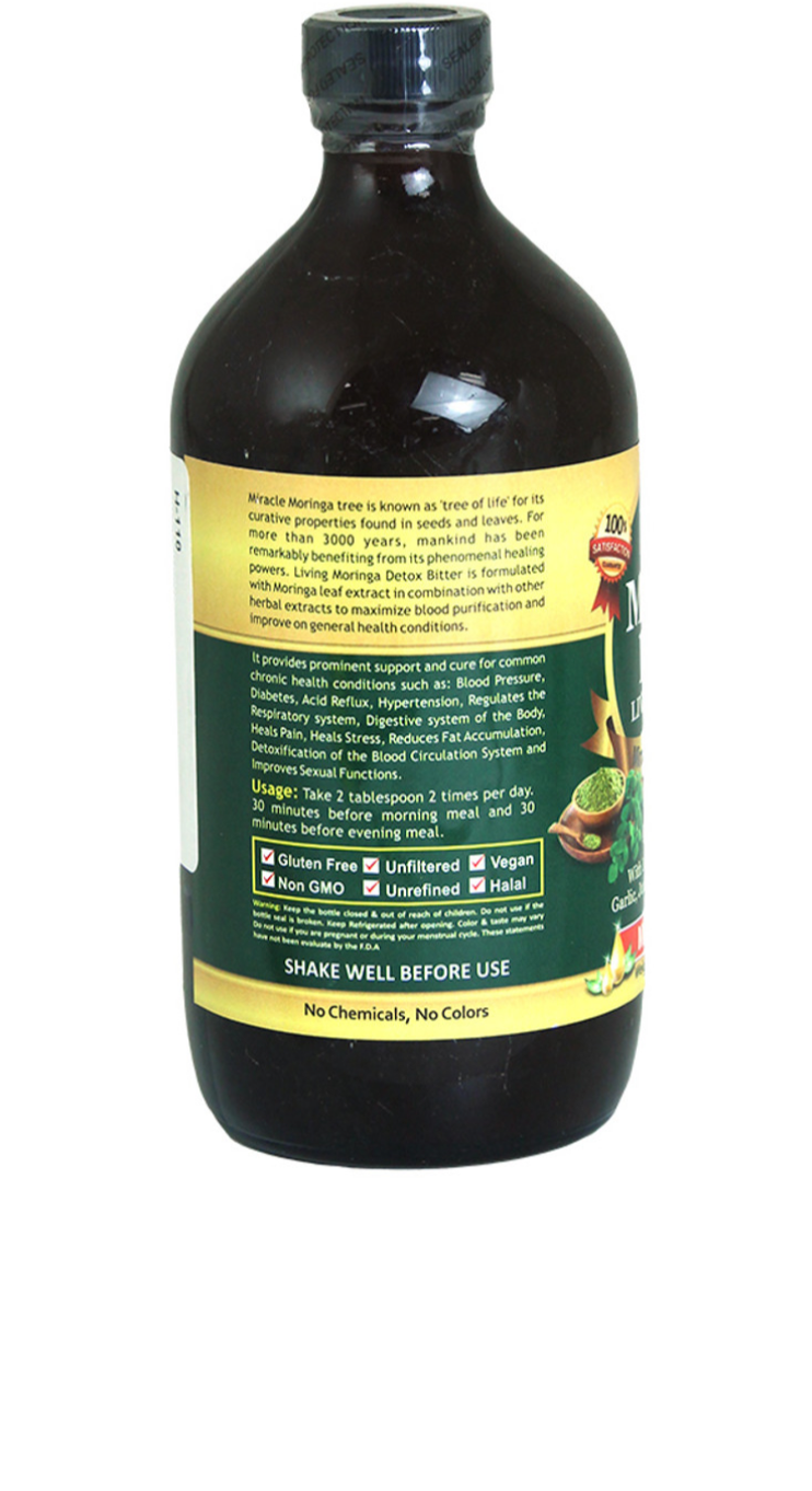 Organic Moringa Detox Bitters-16oz