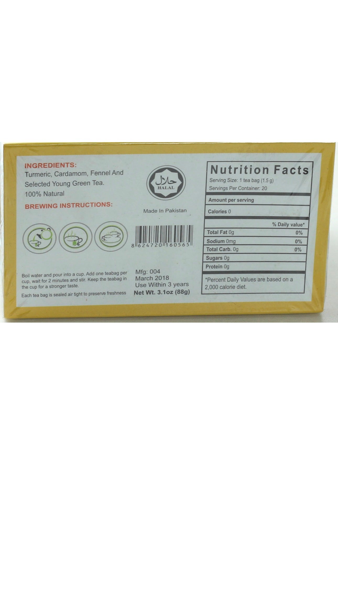 Turmeric Herbal Tea:20 Bags