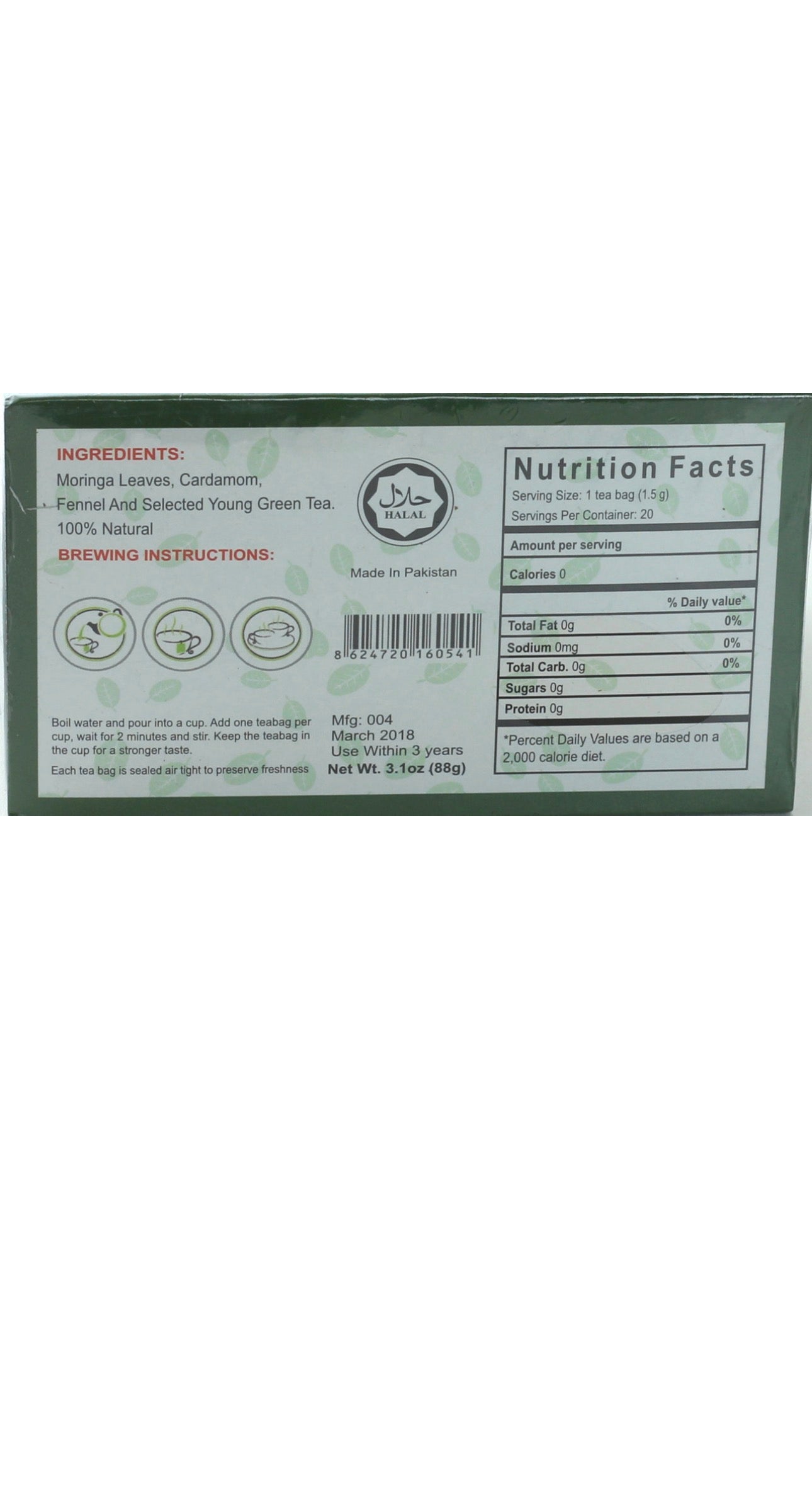 Moringa Herbal Tea:20 Bags