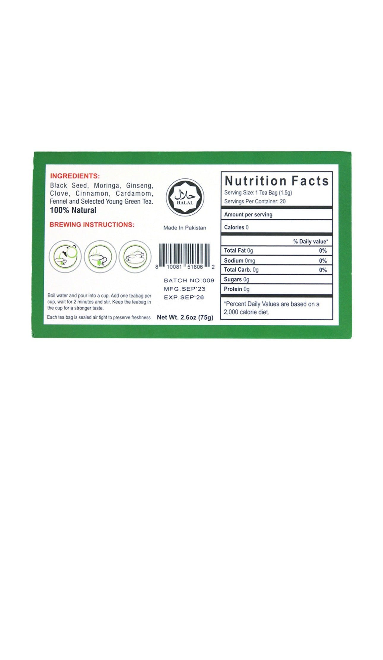 Tea Of Life Herbal Tea:20 Bags